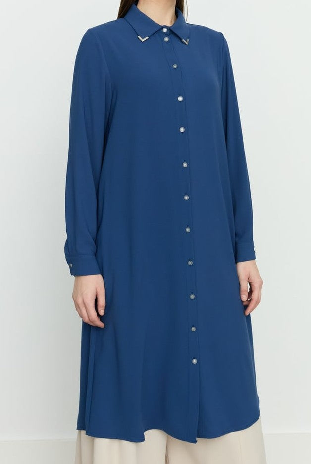 Tunique basique à col chemise