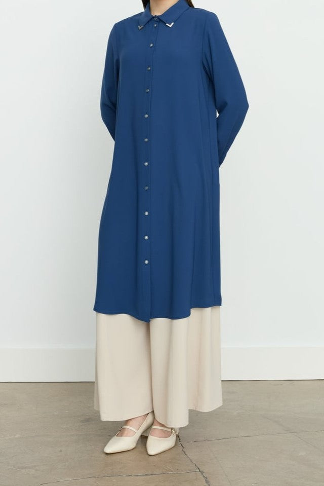 Tunique basique à col chemise