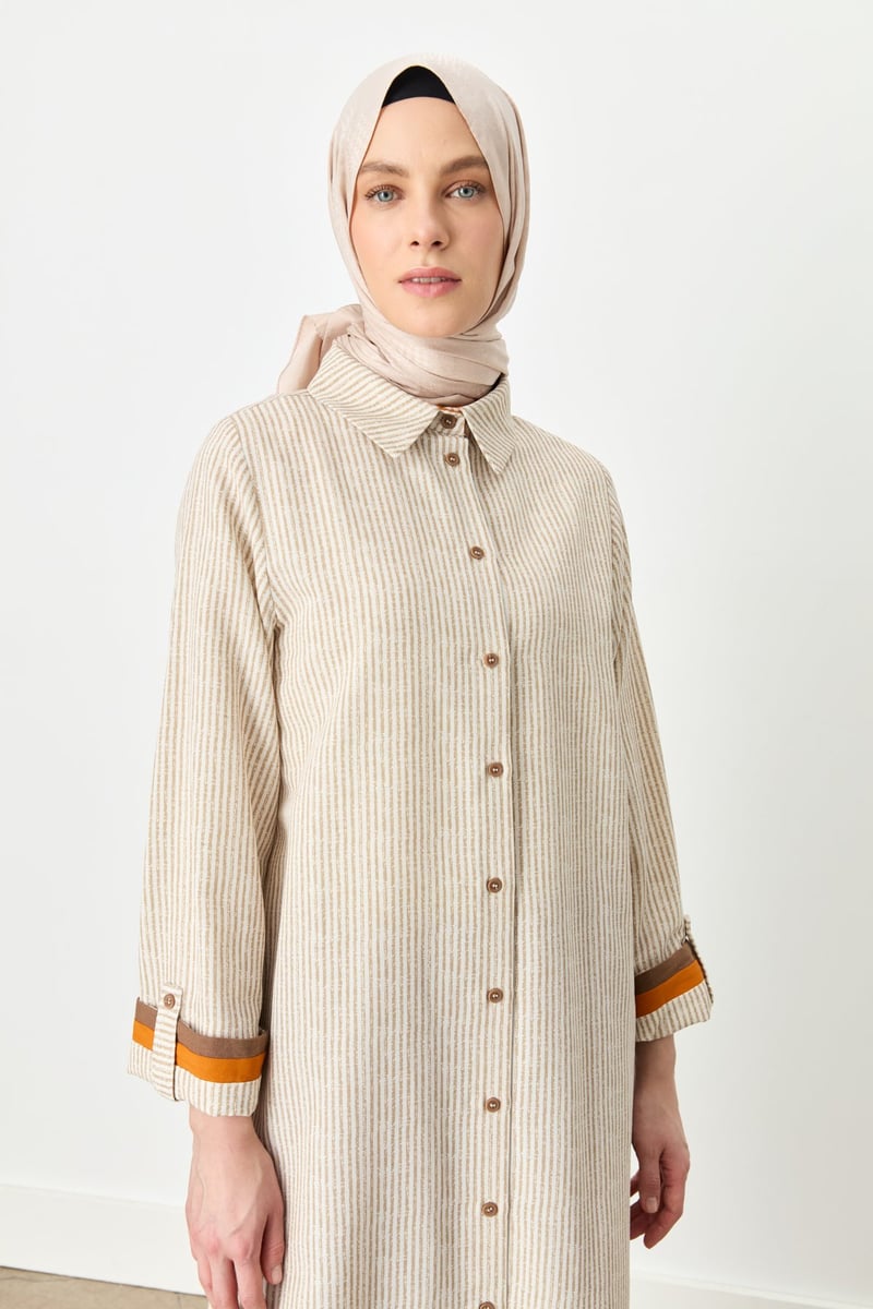 Tunique rayée à col chemise