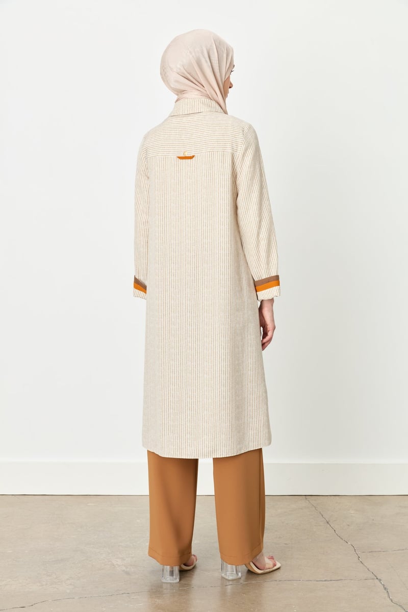 Tunique rayée à col chemise