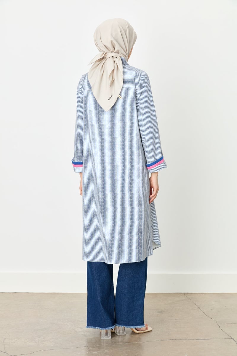 Tunique rayée à col chemise