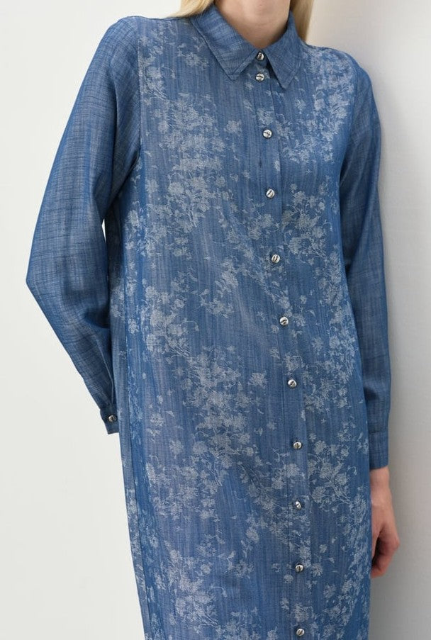 Tunique longue avec motif à col chemise