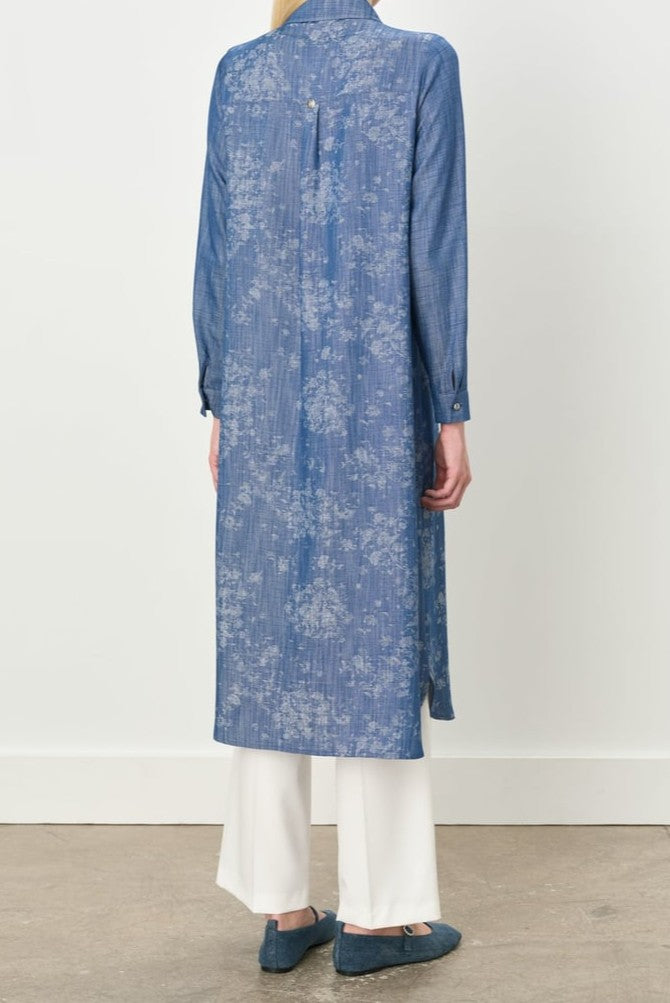 Tunique longue avec motif à col chemise