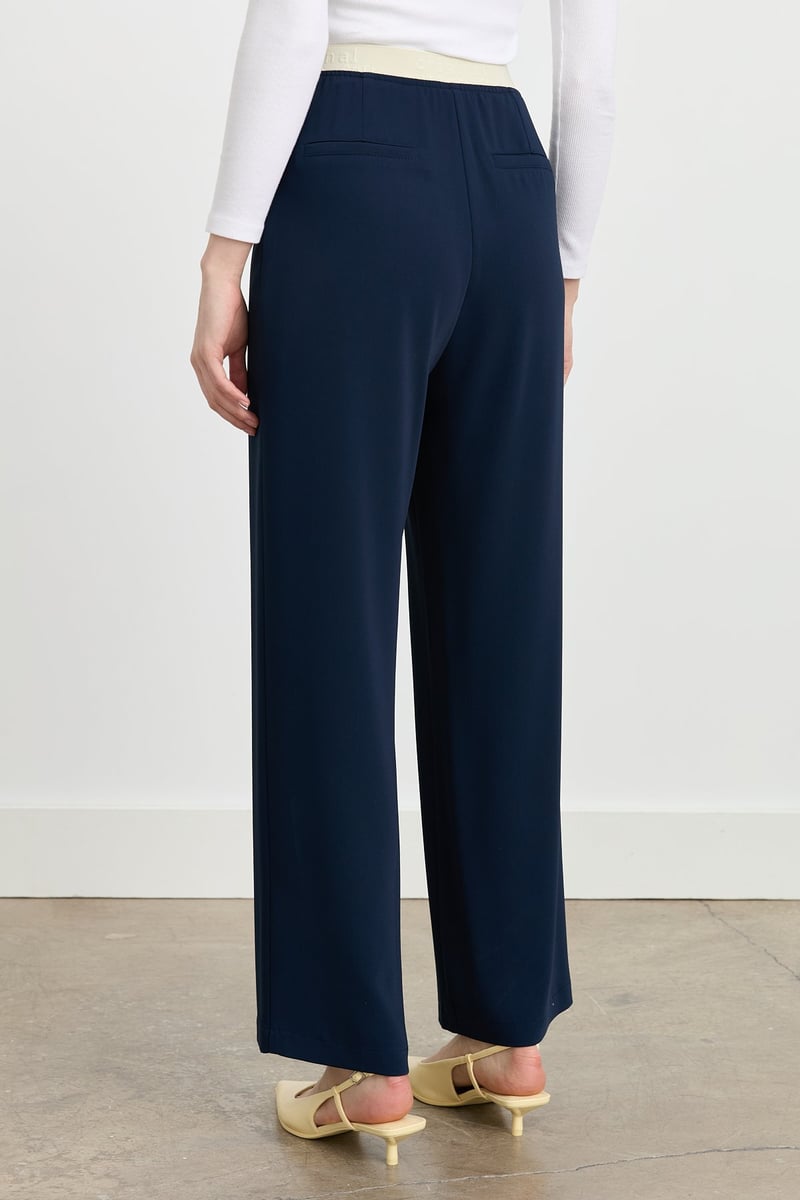Pantalon plissé avec taille élastique