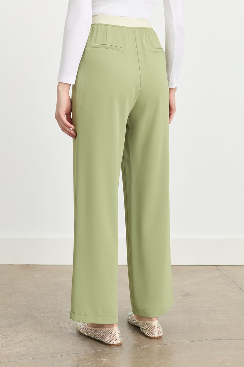 Pantalon plissé avec taille élastique