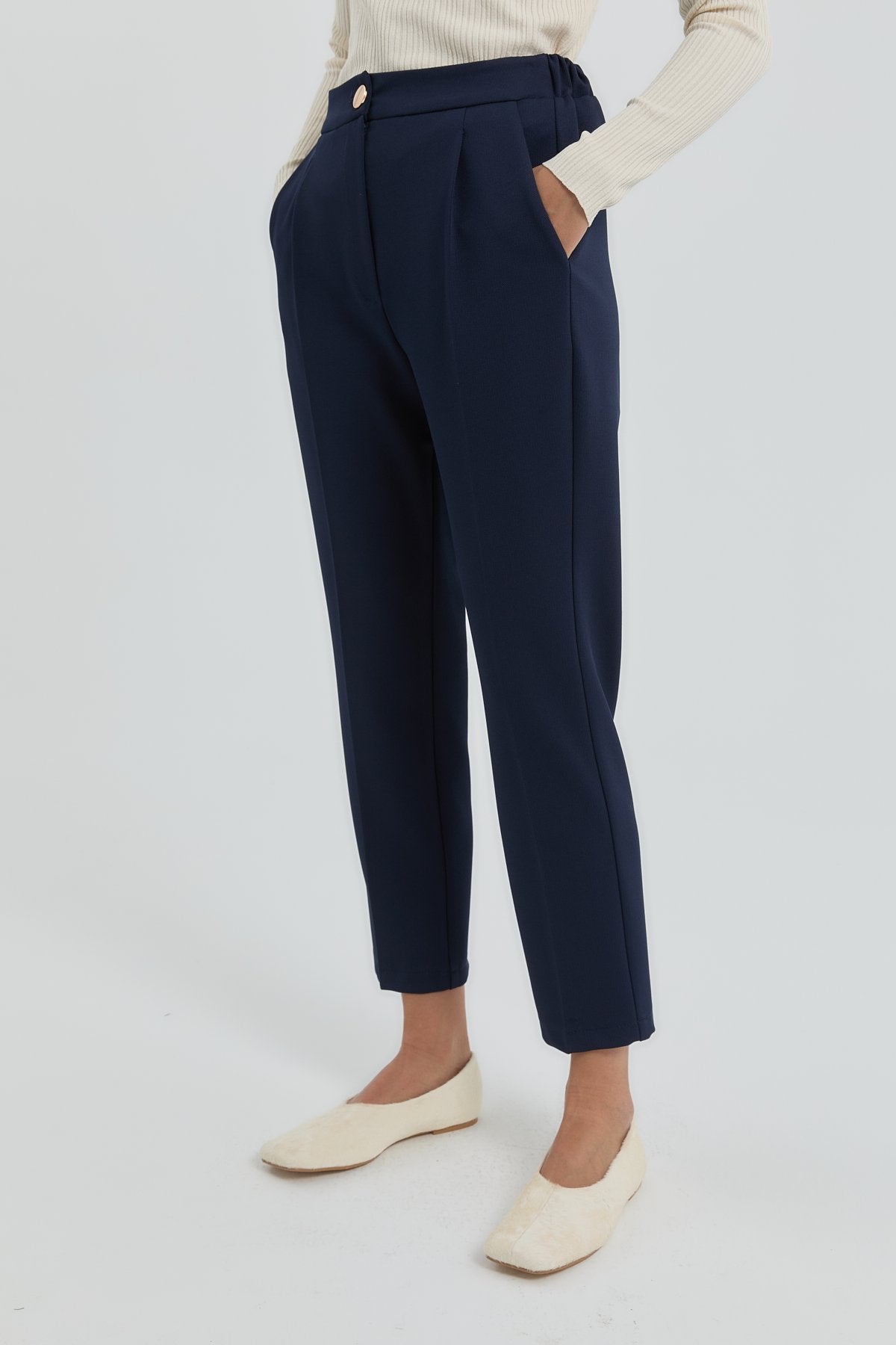 Pantalon en maille carotte