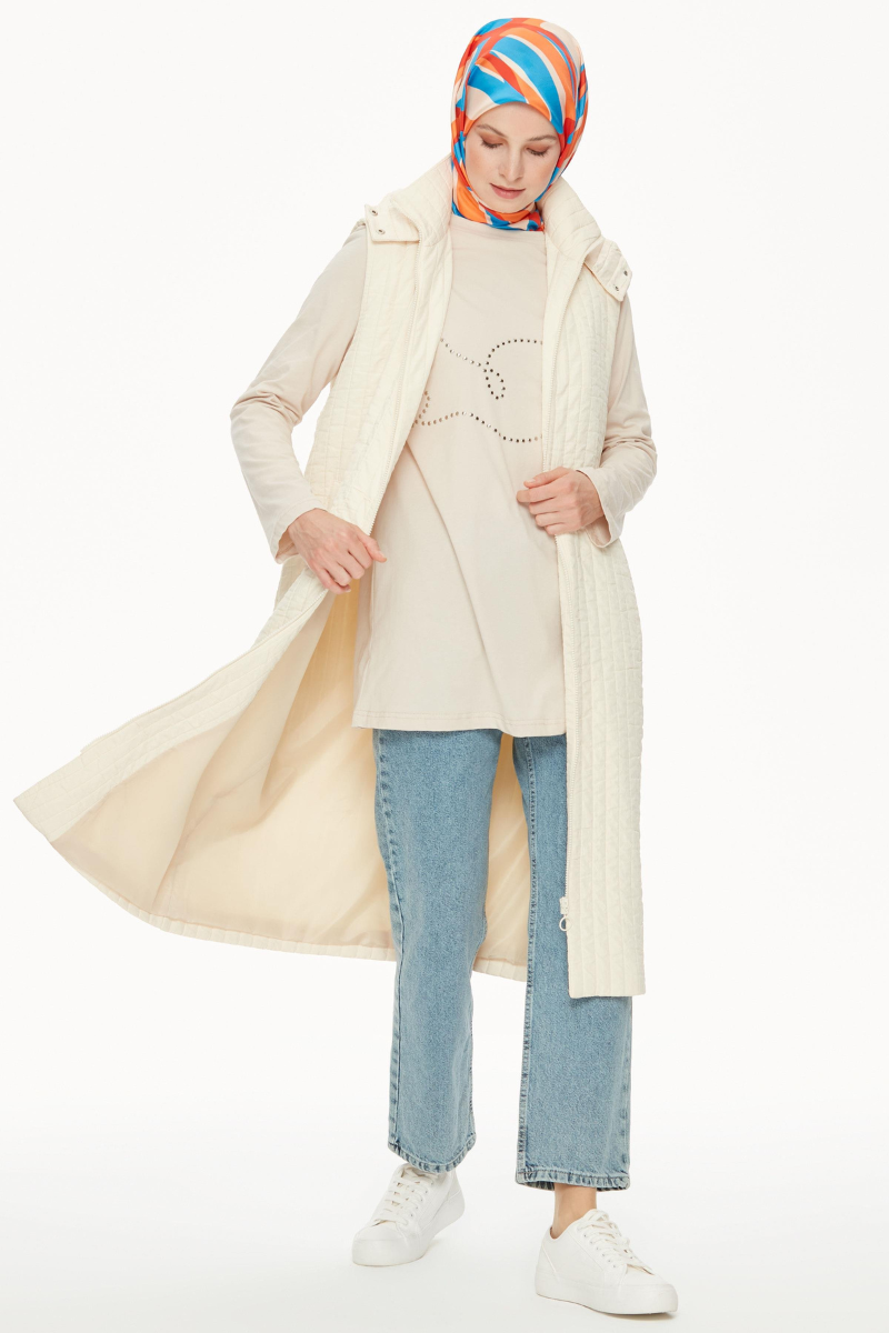 Veste sans manches avec capuche démontable