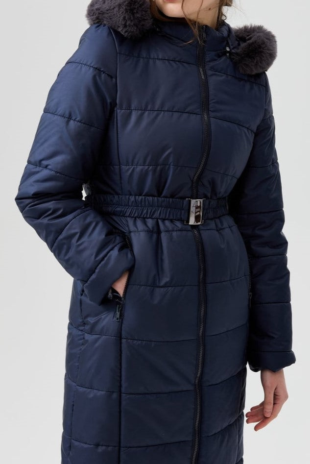 manteau très long avec ceinture