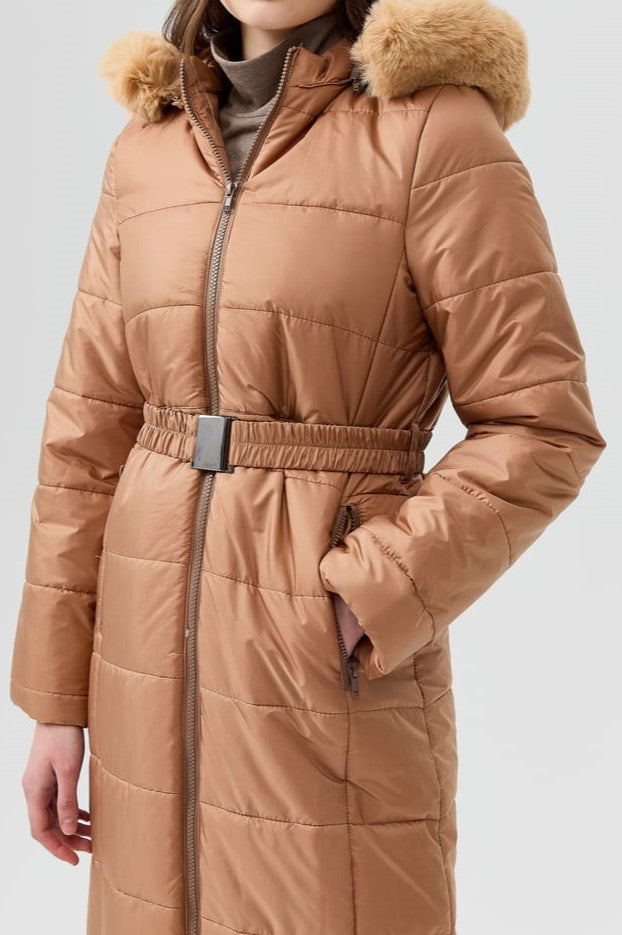 manteau très long avec ceinture