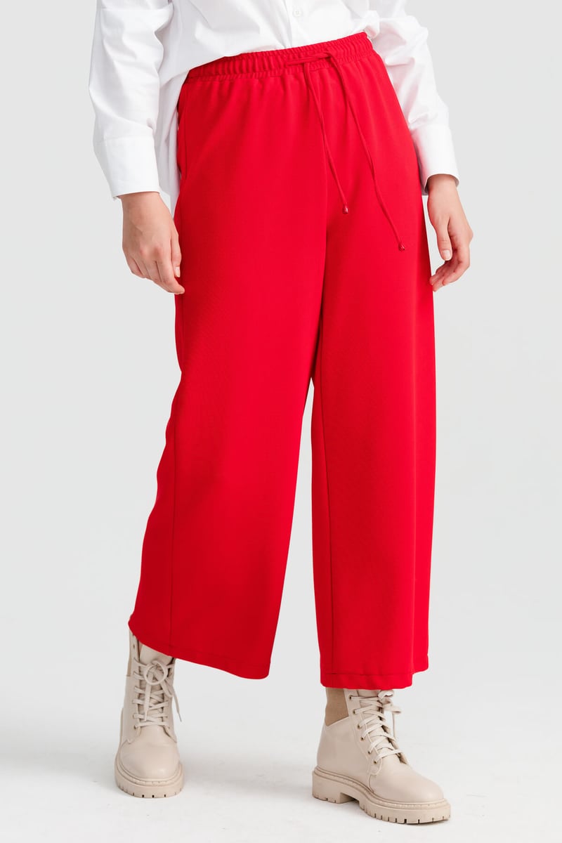 Pantalon large avec taille élastiqué