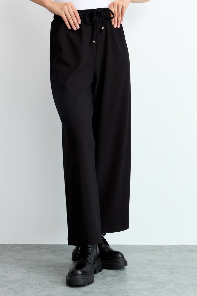 Pantalon large avec taille élastiqué