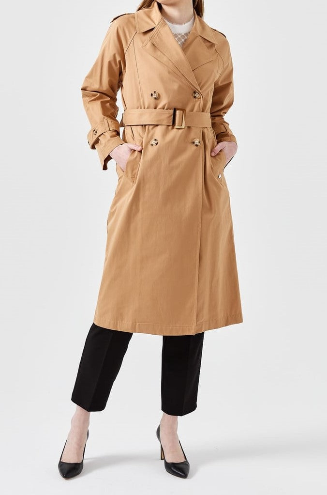 Trench double col avec ceinture