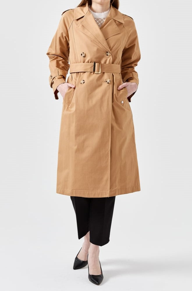 Trench double col avec ceinture