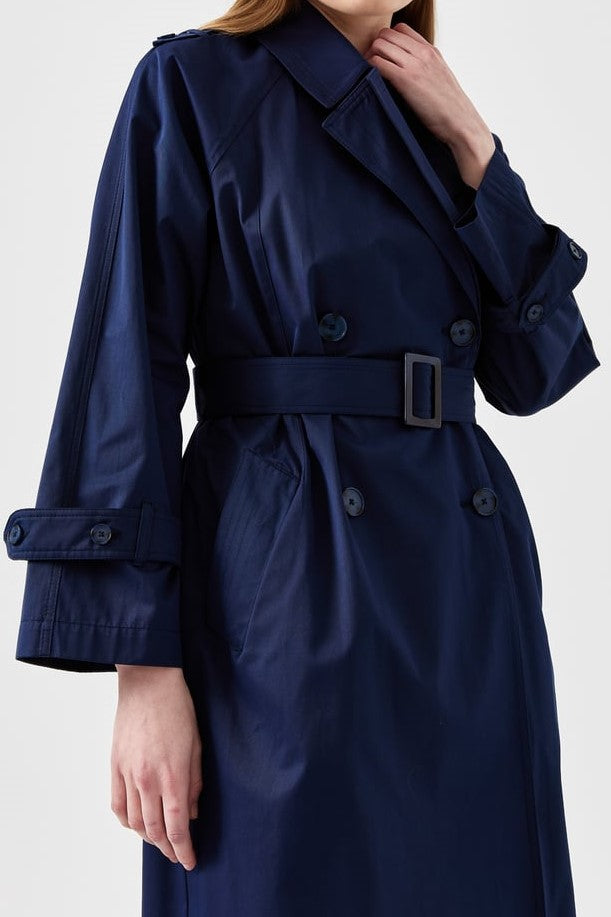 Trench double col avec ceinture