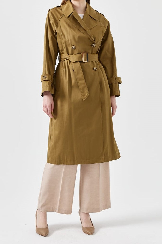 Trench double col avec ceinture