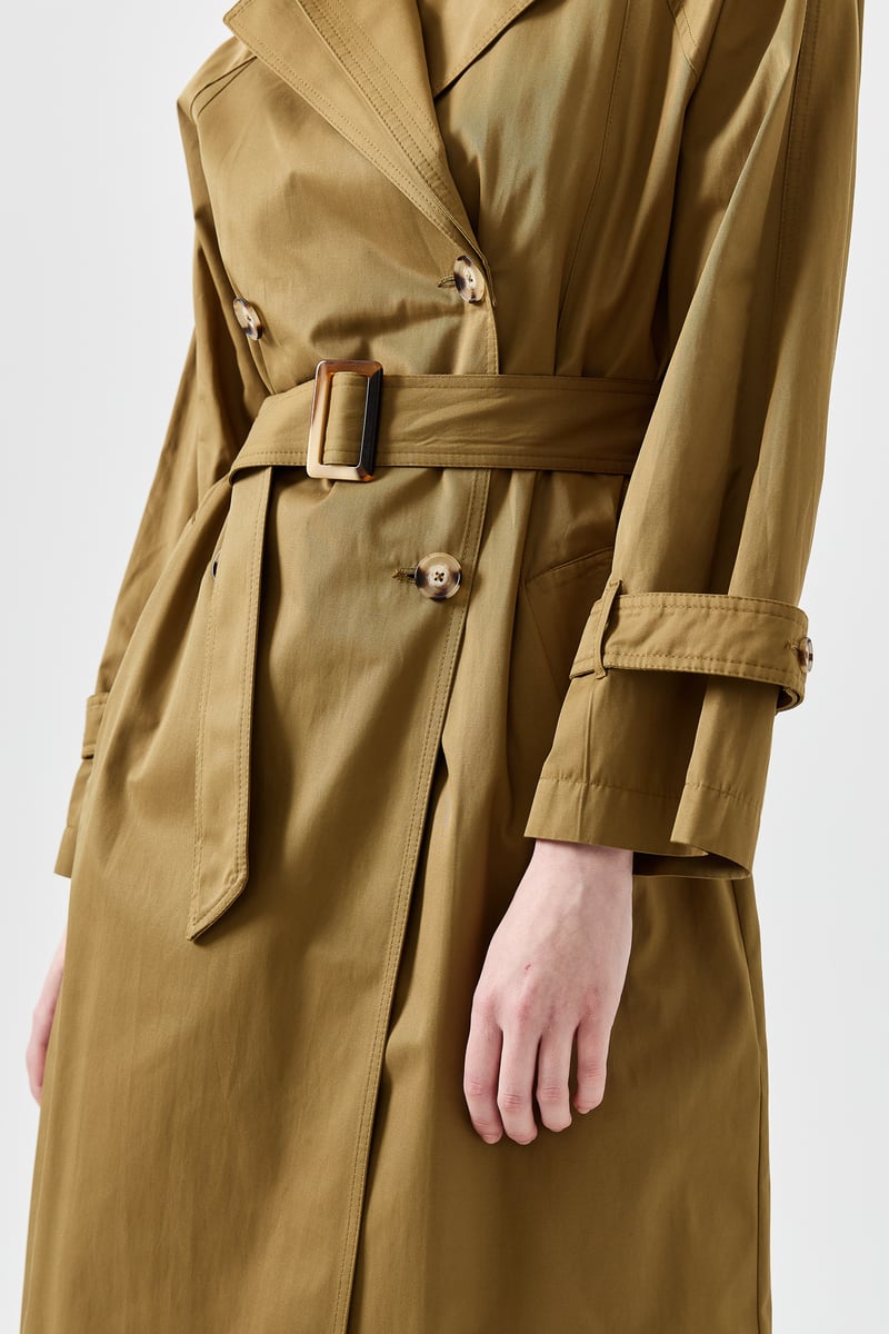 Trench double col avec ceinture