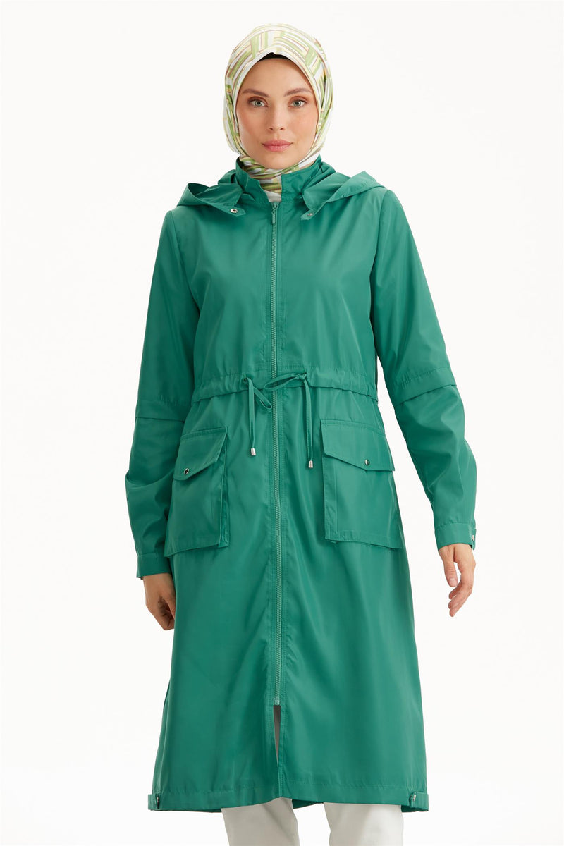 Manteau imperméable à taille avec cordon de serrage