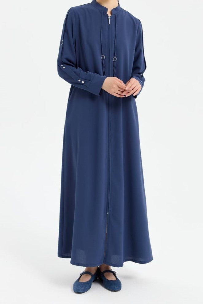 Abaya à lacets détaillés sur les manches