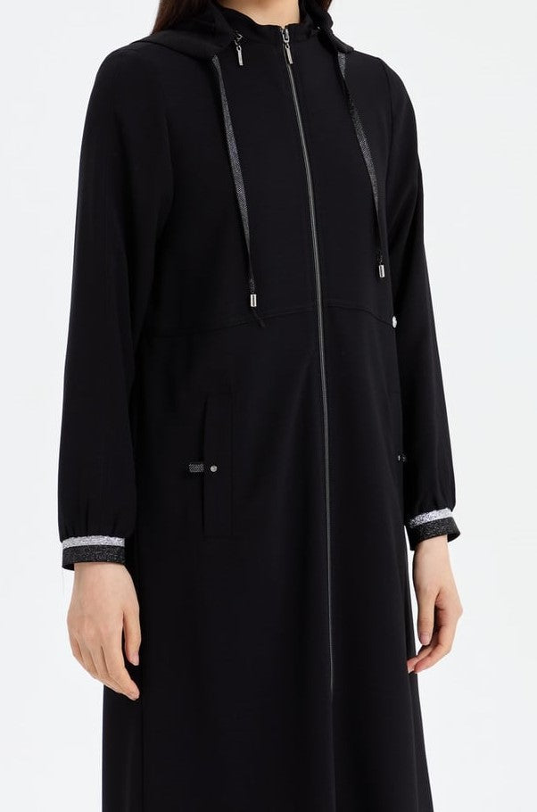 Abaya de sport côtelée détaillée