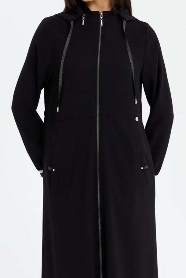 Abaya de sport côtelée détaillée