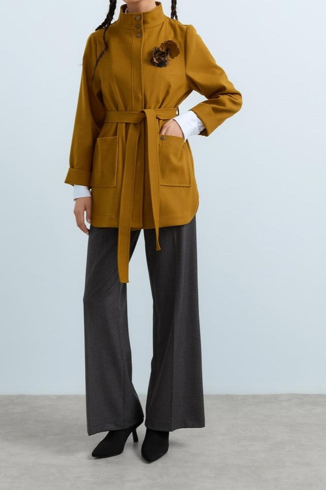 Veste à col montant avec proche