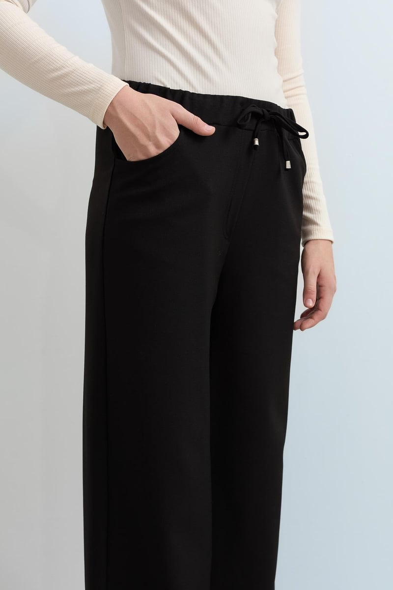 Pantalon large à taille élastique