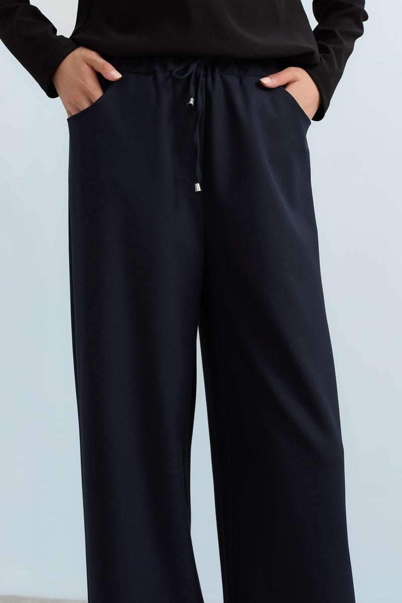 Pantalon large à taille élastique