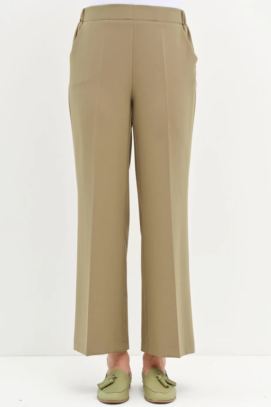 Pantalon large élastique à la taille