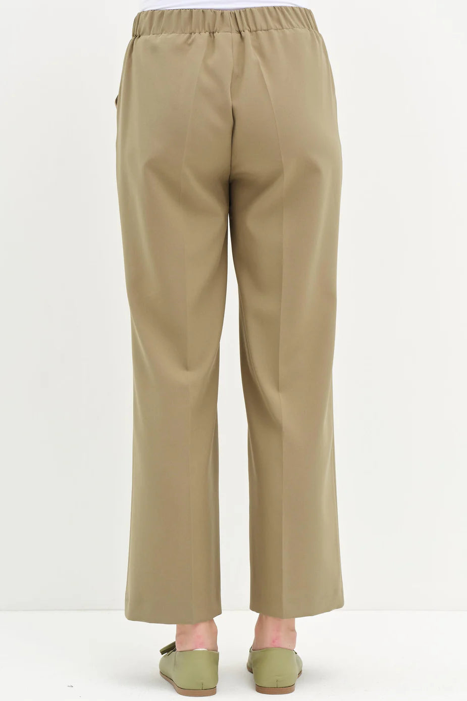 Pantalon large élastique à la taille