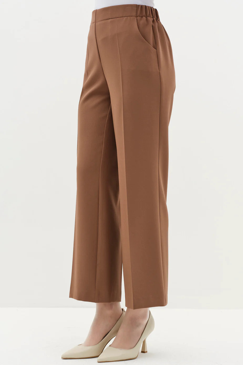 Pantalon large élastique à la taille