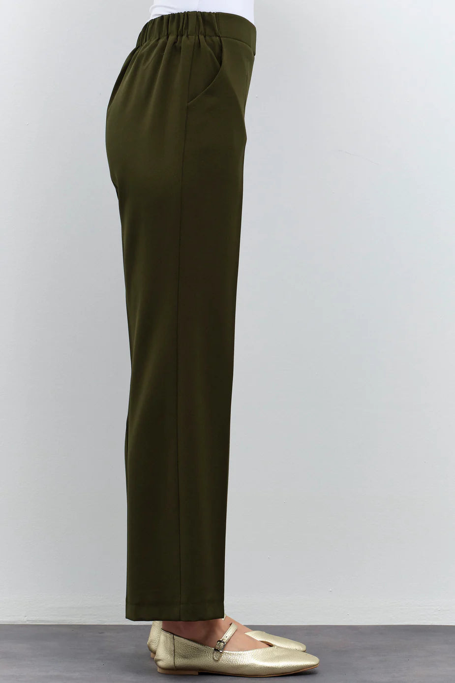 Pantalon large élastique à la taille