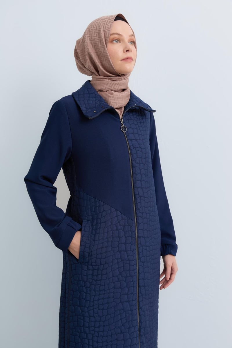 Manteau tricoté matelassé