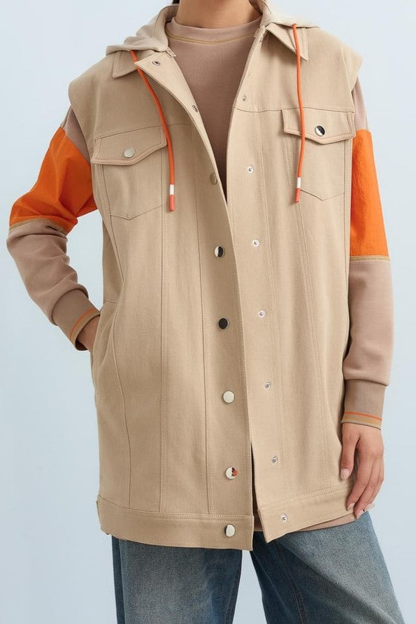 Gilet sans manche avec capuche