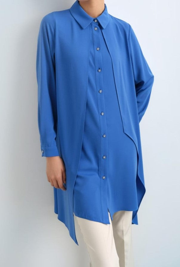 Tunique Asymétrique Col Chemise