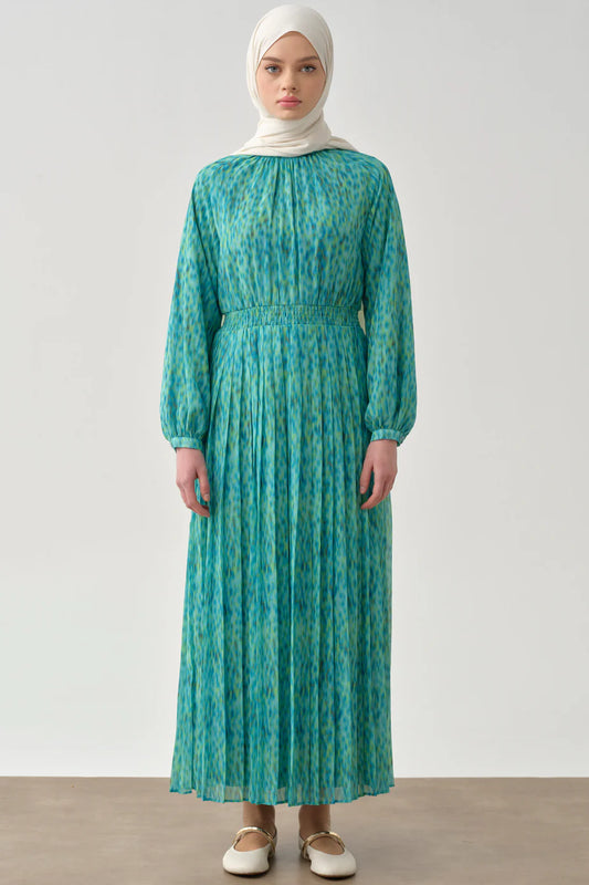 Robe plissée à taille élastique