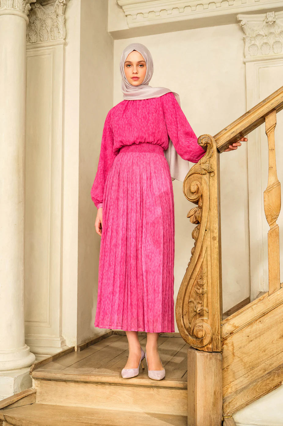 Robe plissée à taille élastique