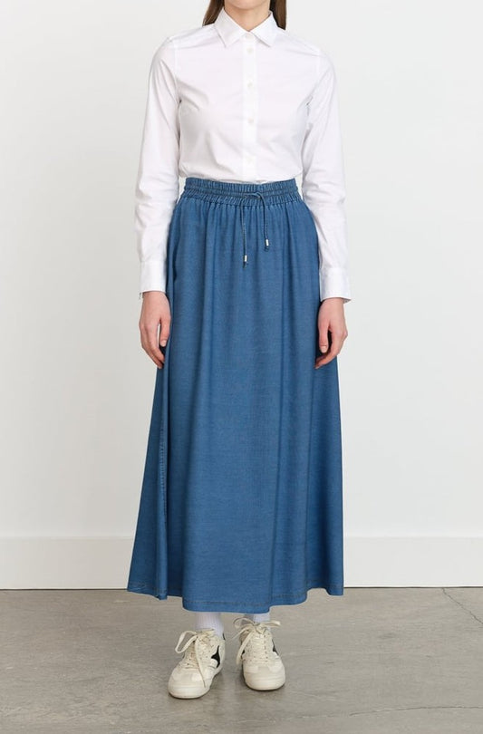 Jupe en Tence à taille élastique