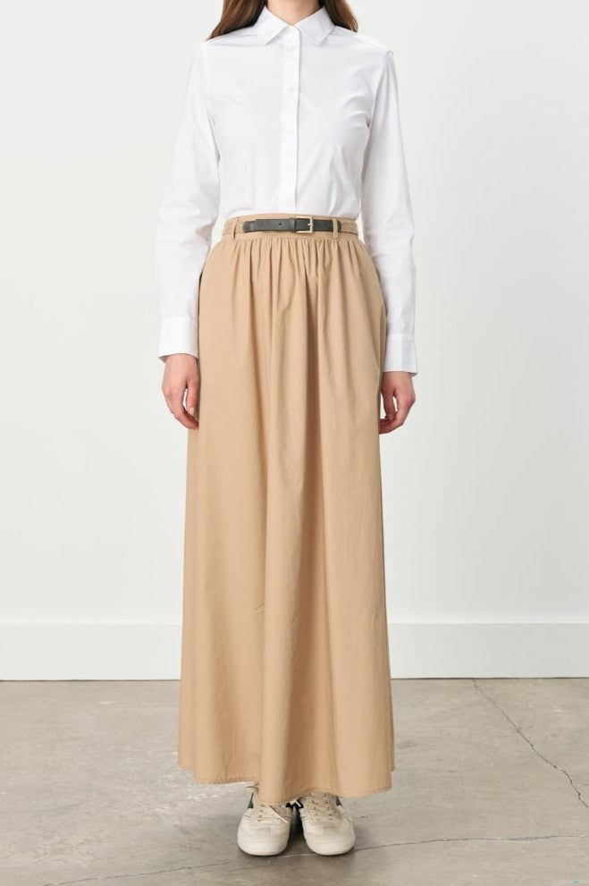 Jupe froncée avec ceinture