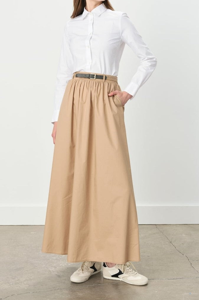 Jupe froncée avec ceinture