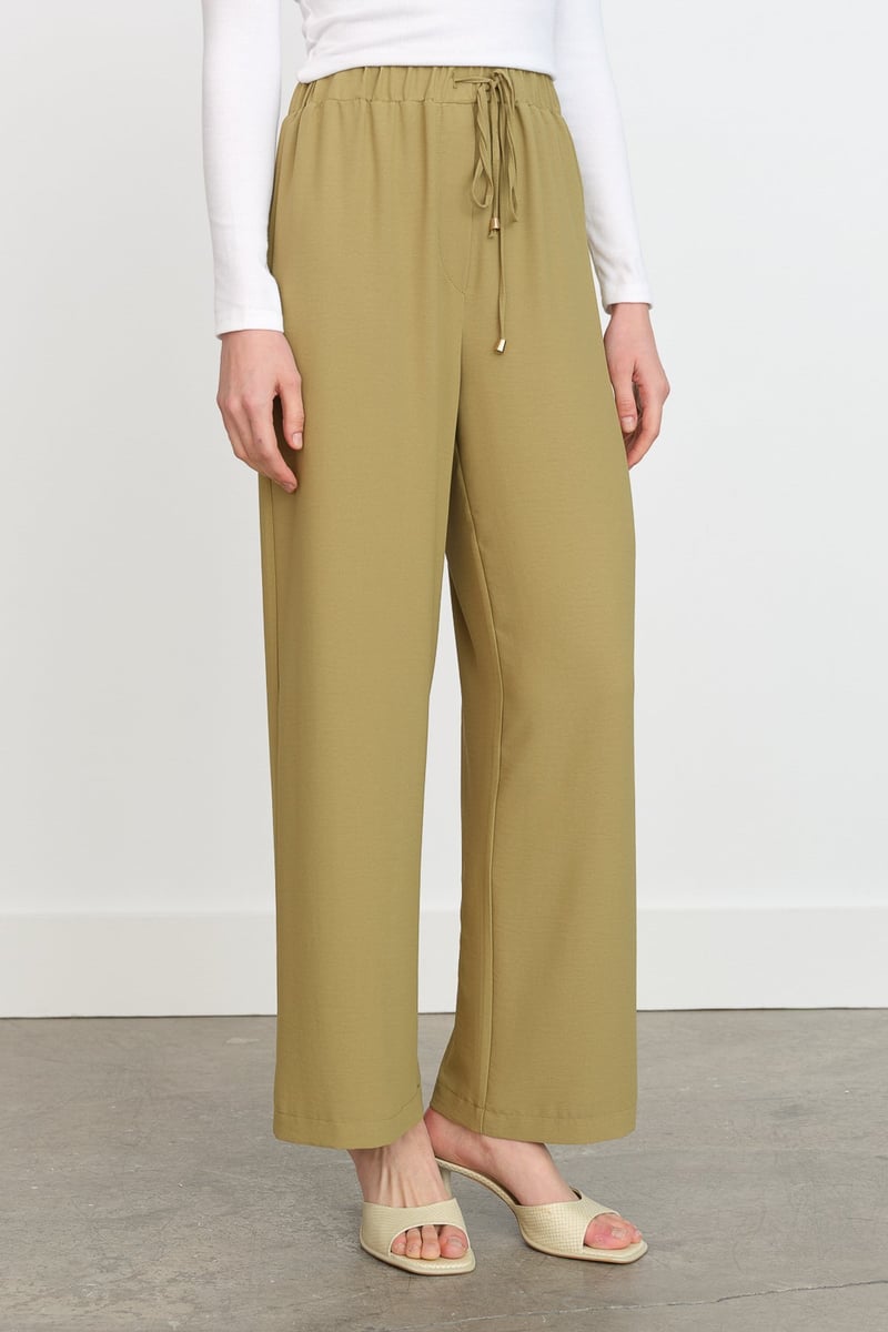 Pantalon large à taille élastique