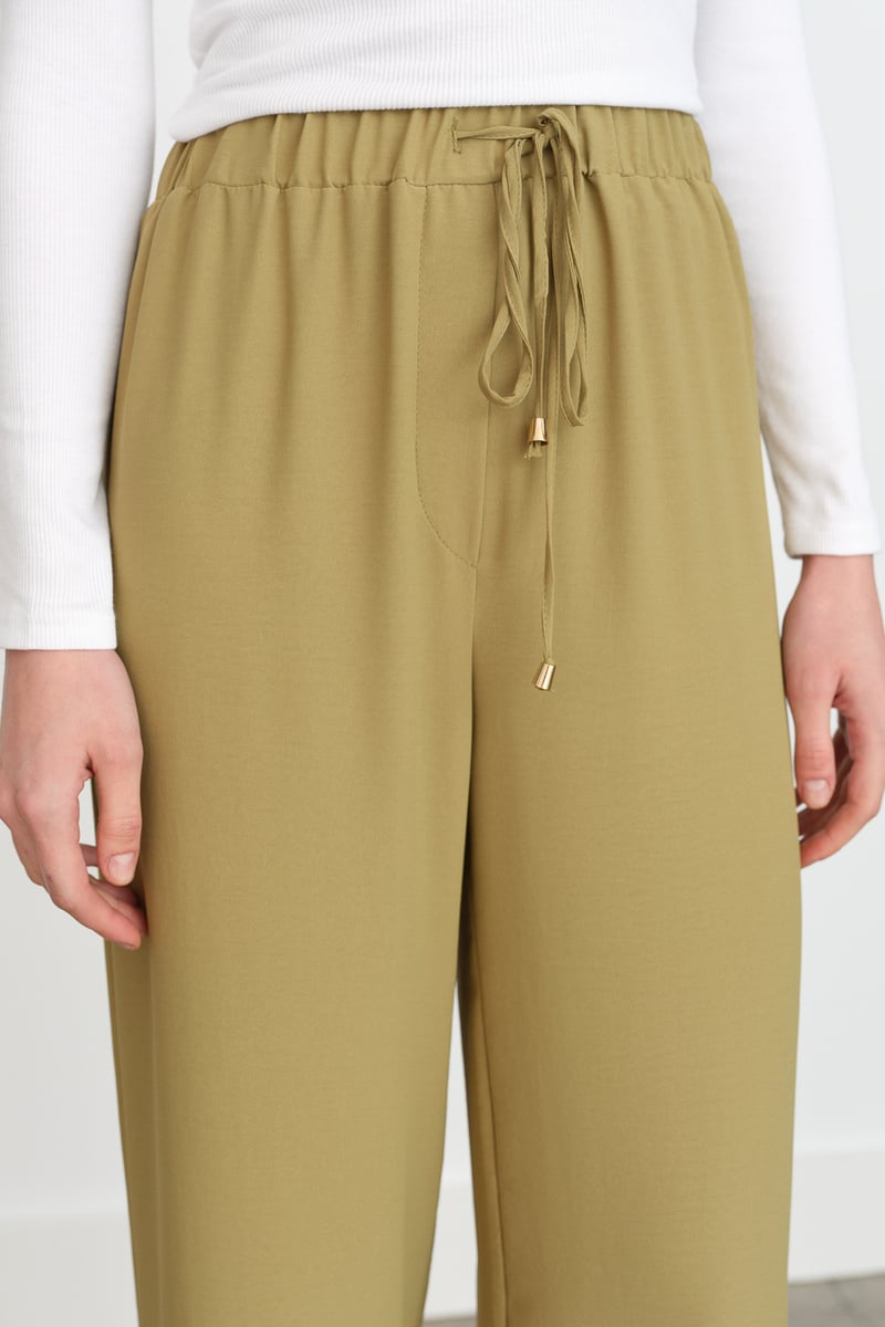 Pantalon large à taille élastique