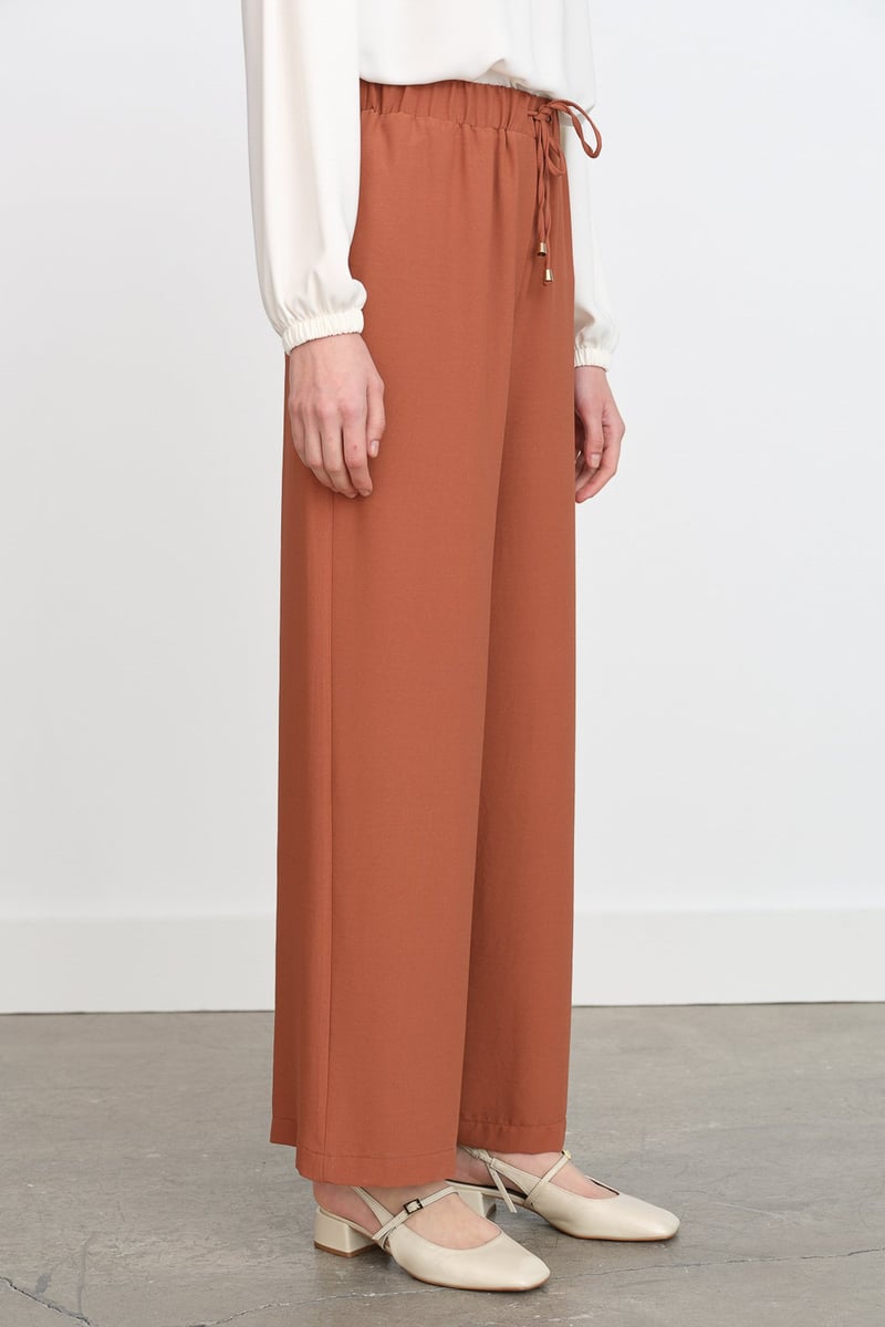 Pantalon large à taille élastique
