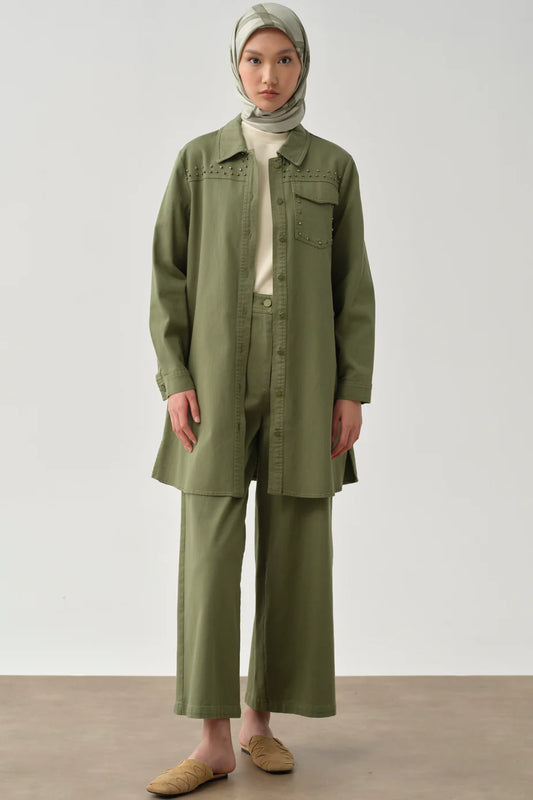 Pantalon large en toile