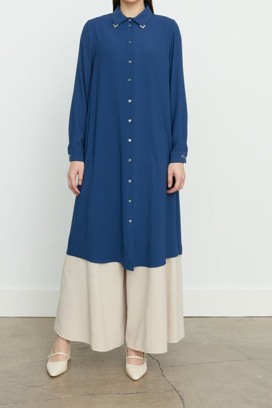Tunique basique à col chemise