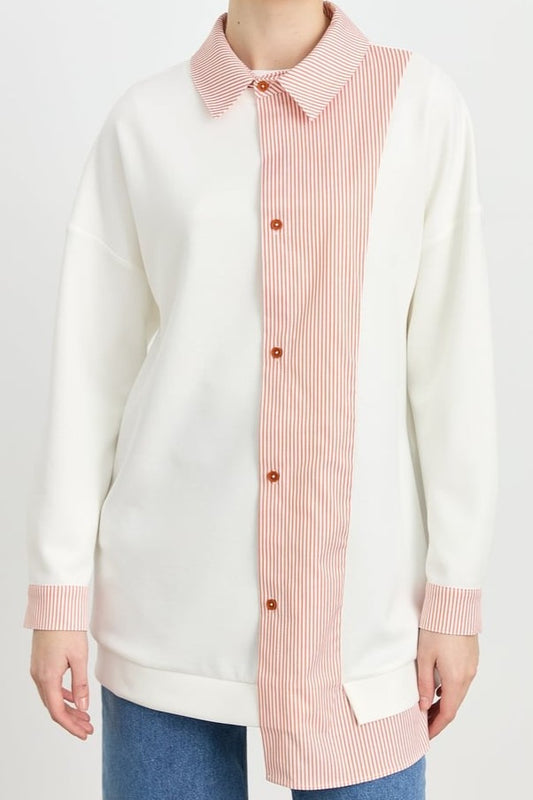 Tunique asymétrique avec colle chemise