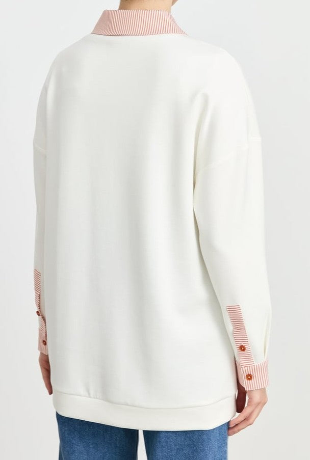 Tunique asymétrique avec colle chemise