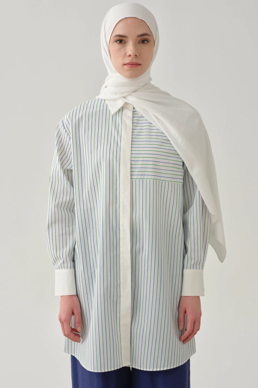 Tunique rayée avec colle chemise