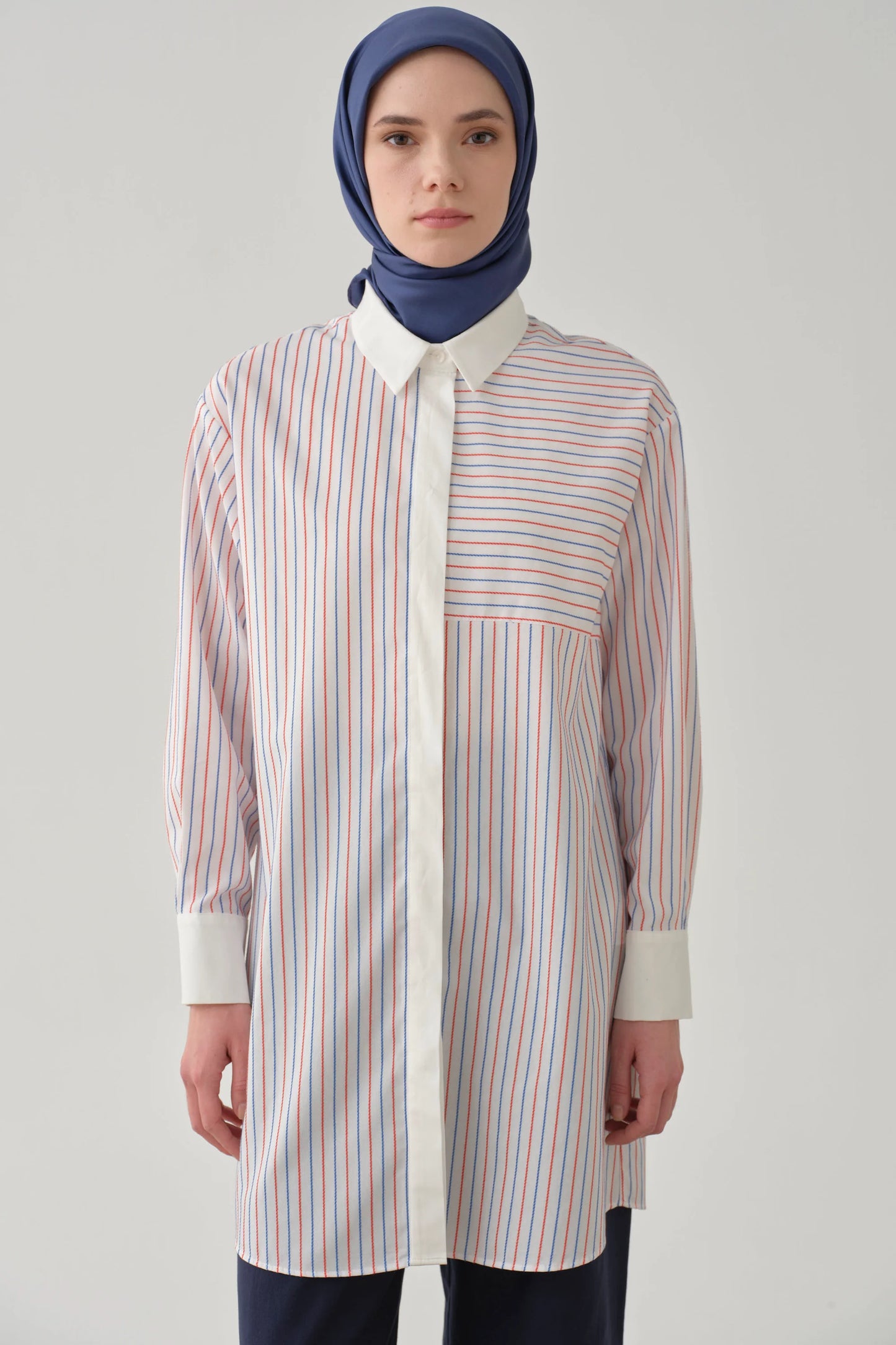 Tunique rayée avec colle chemise