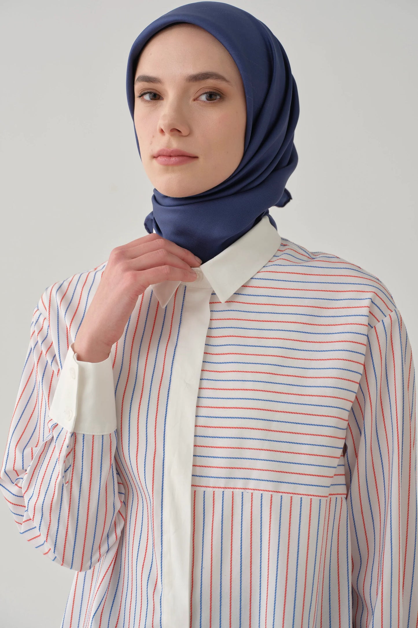 Tunique rayée avec colle chemise