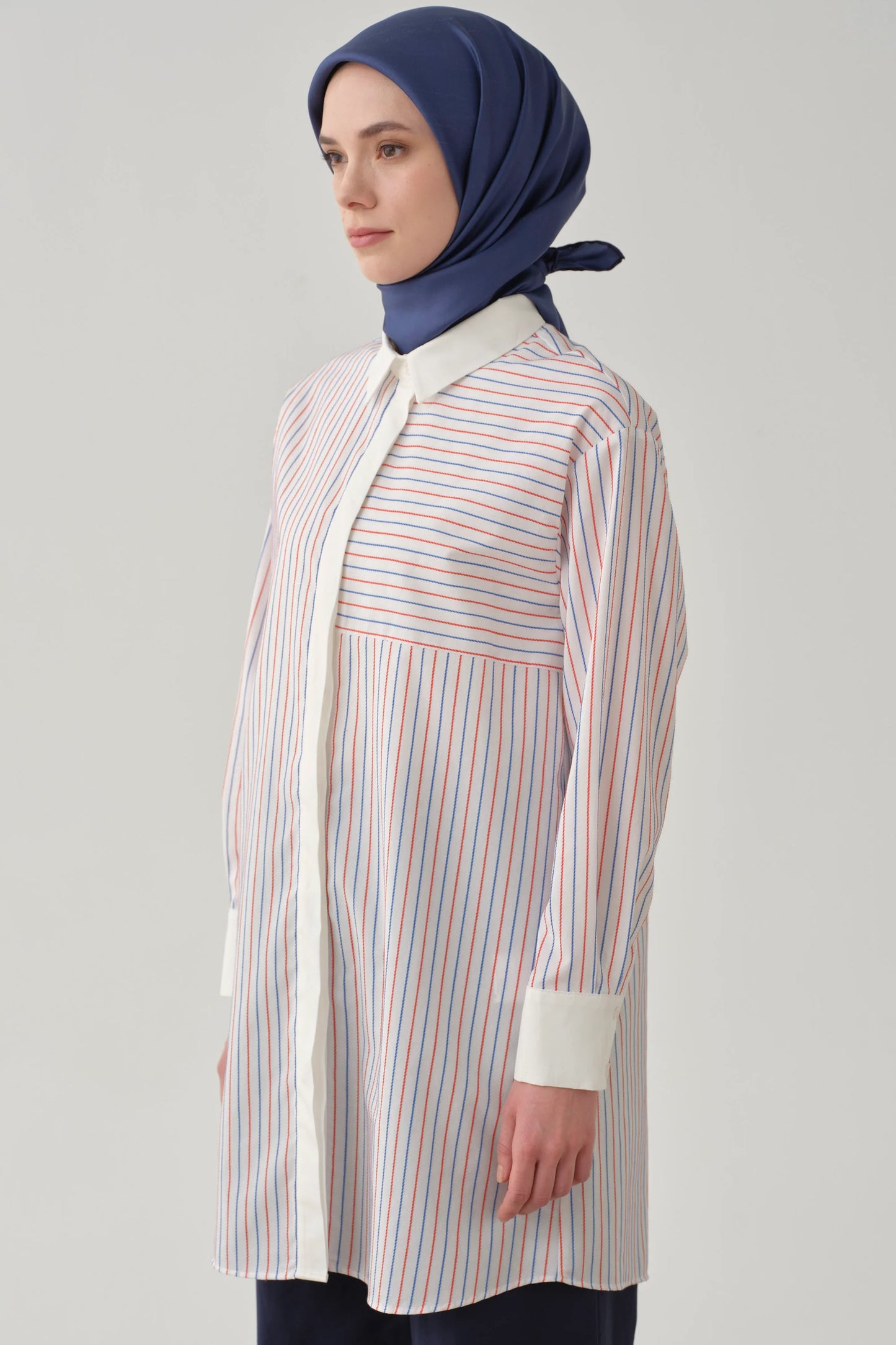 Tunique rayée avec colle chemise